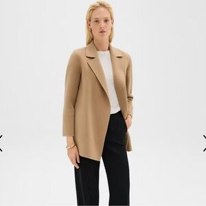 Theory Clairene Jacket New Camel Color in Double-Face Wool-Cashmere Size M